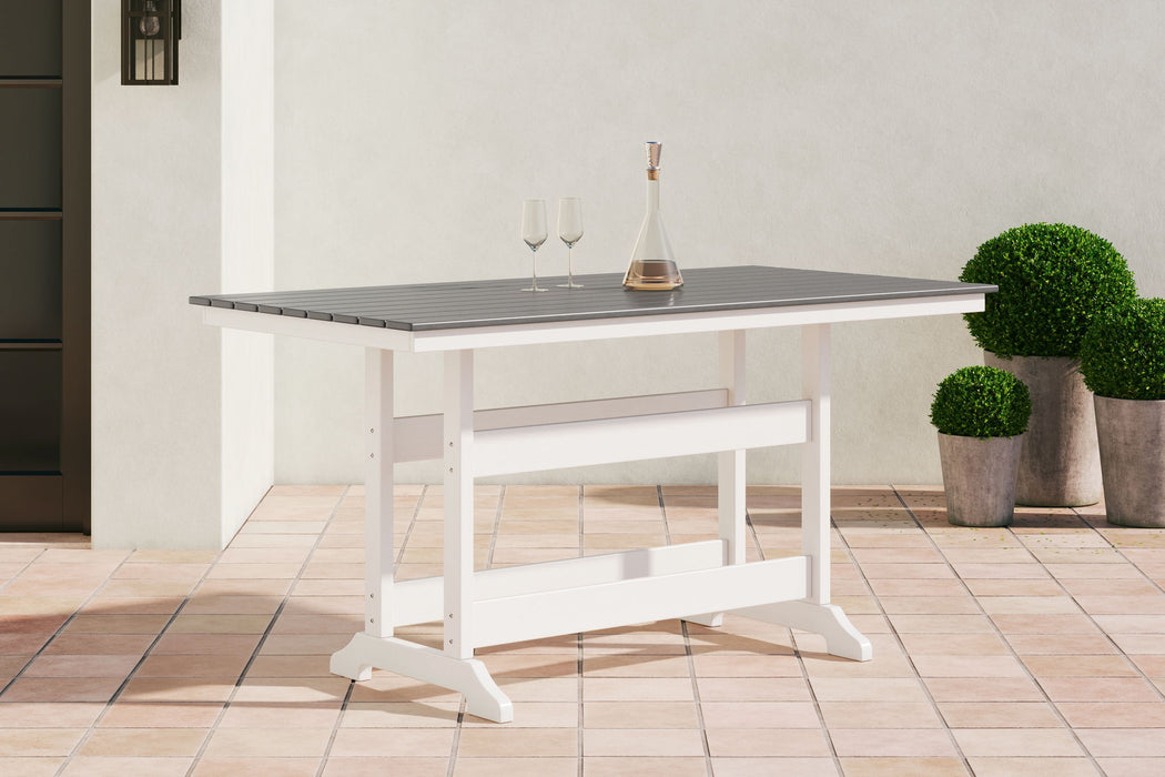 Transville - RECT COUNTER TABLE W/Umb OPT - Gray / White