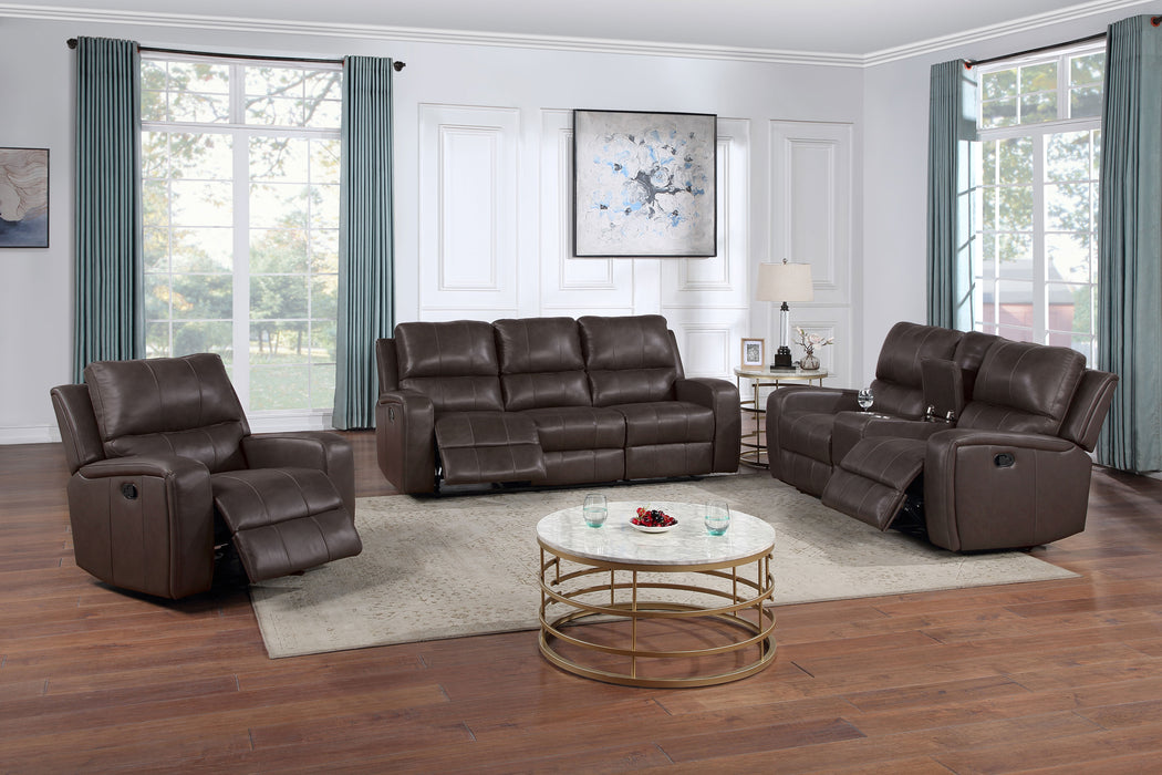 Linton - Leather Console Loveseat With Power Footrest