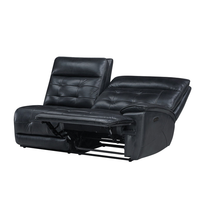 Warner - Raf Loveseat With 1 Power Fabric And Headrest - Black