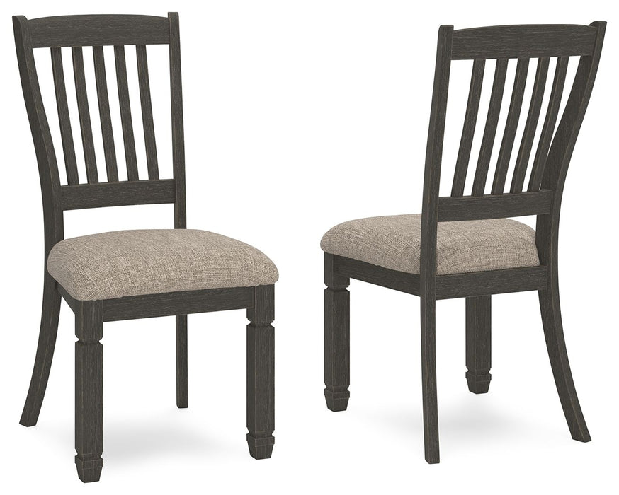 Tyler - Black / Grayish Brown - Dining Uph Side Chair  - Slatback