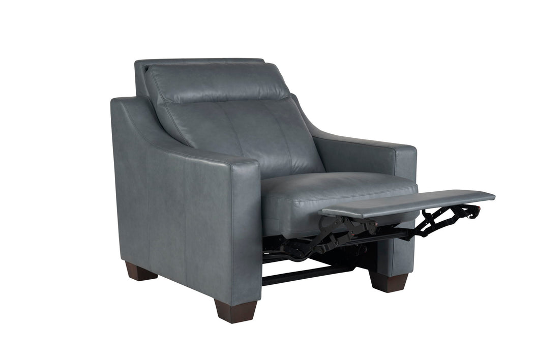 Special Order Motion Higgins Chair in Vintage Blue Gray Leather