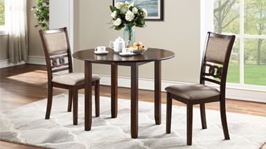 Gia - Dining Drop Leaf Table With 2 Chairs - Cherry
