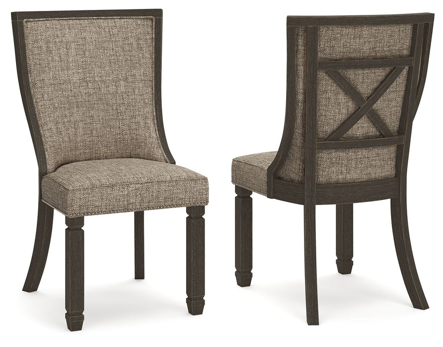 Tyler - Black / Grayish Brown - Dining Uph Side Chair  - Framed Back