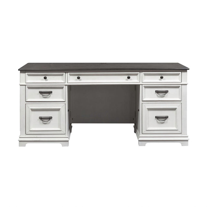 Allyson Park - Credenza - Wirebrushed White / Charcoal