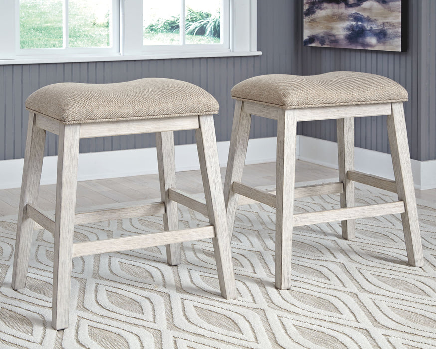 Skempton - White - Upholstered Stool