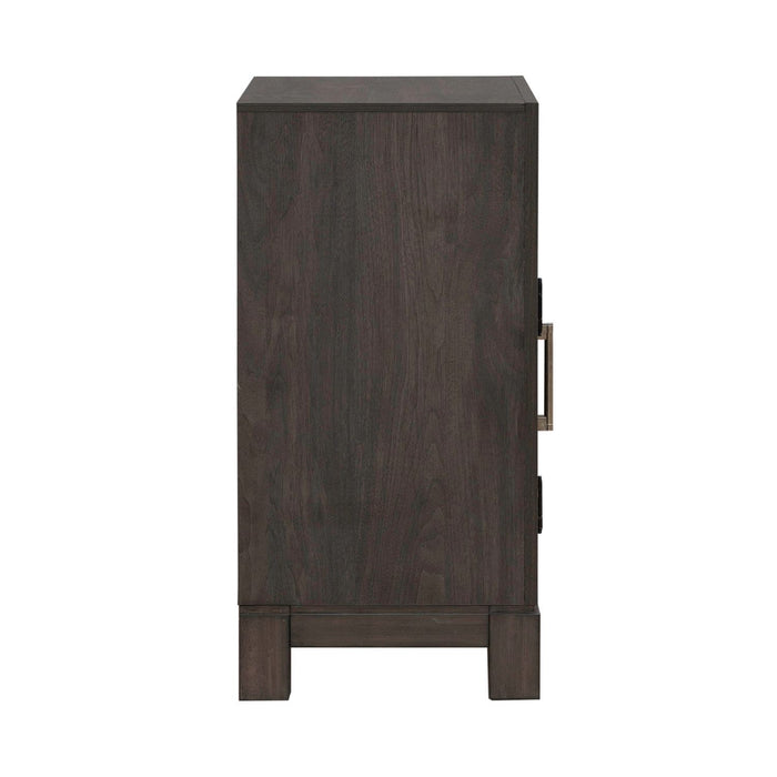 Modern Edge - Bedside Chest With Charging Station - Brown