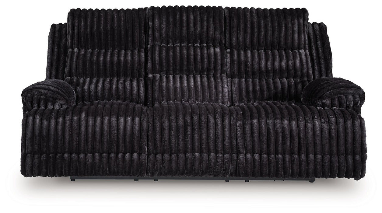 Rhine Falls - Reclining Power Sofa With Drop Down Table - Onyx