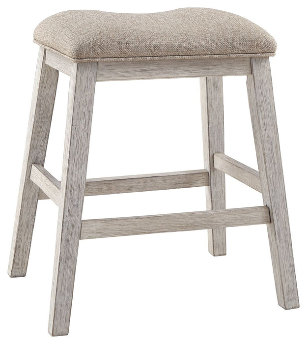 Skempton - White - Upholstered Stool
