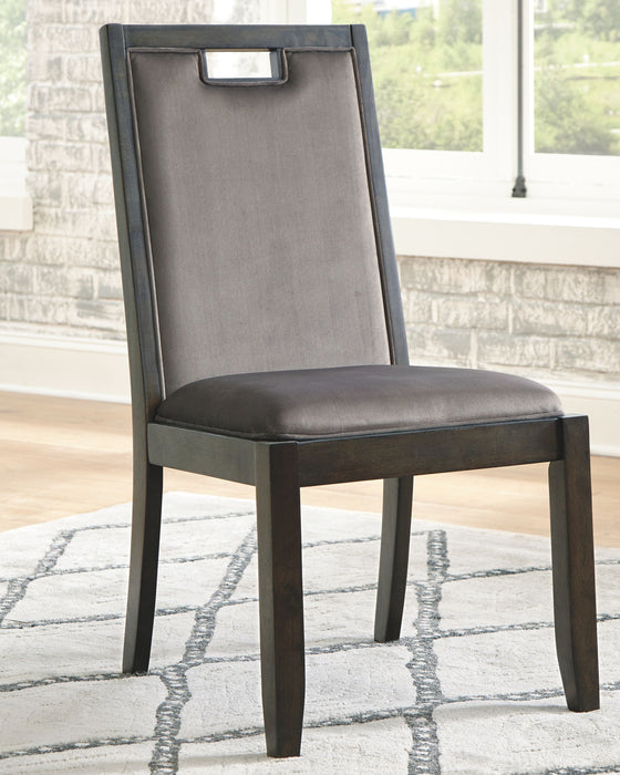 Hyndell - Gray / Dark Brown - Dining Uph Side Chair