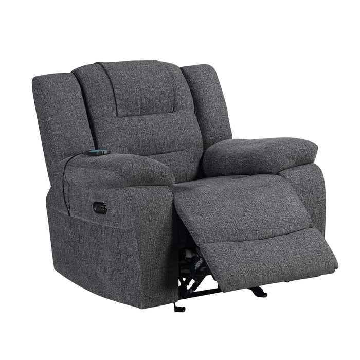Redondo - Glider Recliner With Heat, Massage, Power - Dark Gray