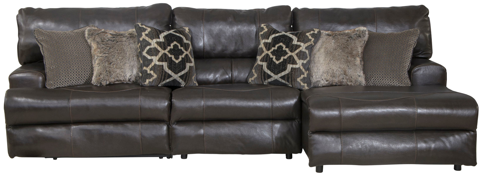 Como - 3 Piece Italian Leather Match Reclining Sofa