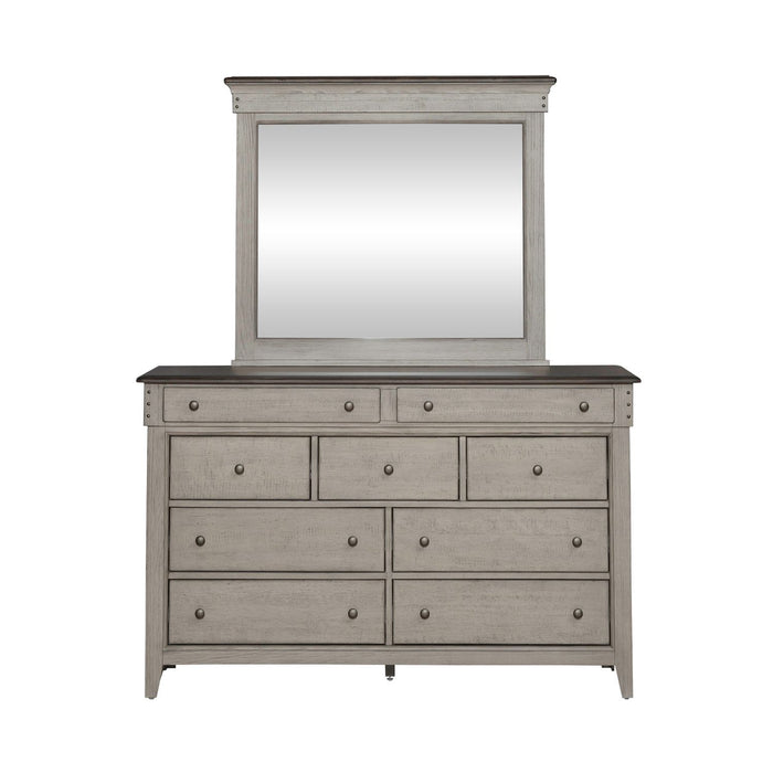 Ivy Hollow - Dresser & Mirror - Weathered Linen / Dusty Taupe