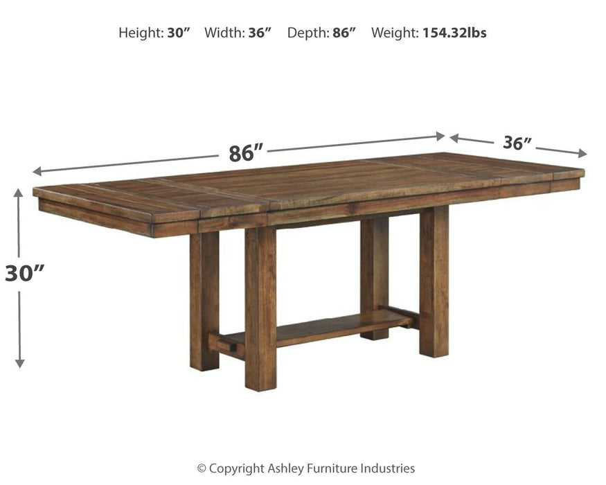 Moriville - Grayish Brown - Rectangular Dining Room Extension Table
