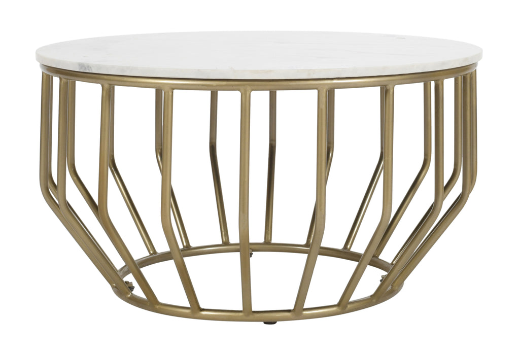 Luna - Round Cocktail Table - White / gold