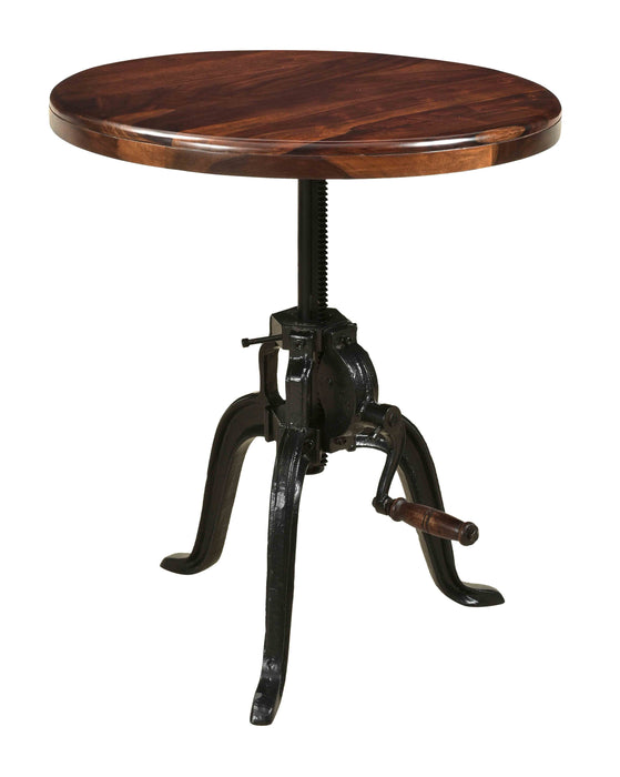 Manchester - Adjustable Round Accent Table - Brown
