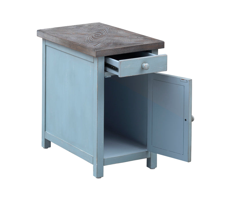 Bar Harbor - One Drawer One Door Chairside Cabinet - Blue