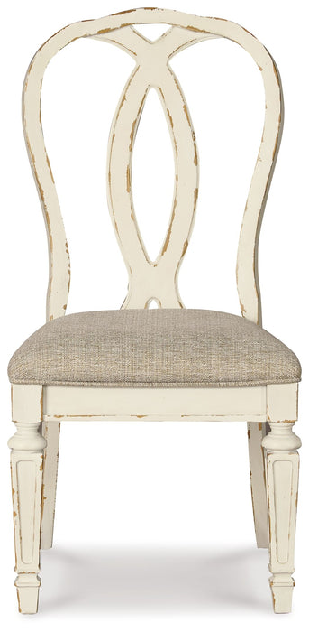 Realyn - Chipped White - Dining Uph Side Chair  - Ribbonback