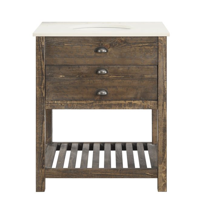 Anne - One Drawer Single Vanity Sink - Cayhill Distressed Brown