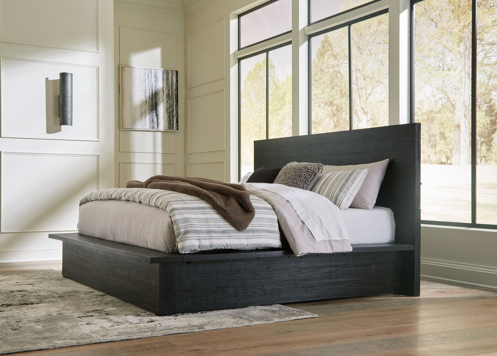 Londer - King Panel Bed - Black
