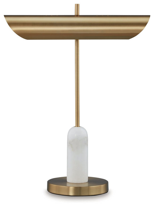 Rowleigh - Marble Desk Lamp - Gold Finish / White