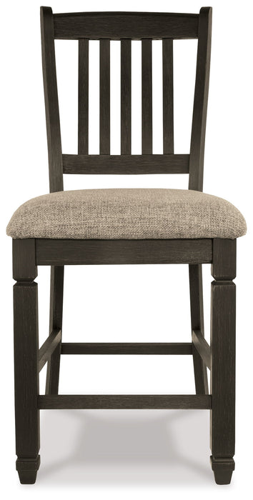 Tyler - Black / Grayish Brown - Upholstered Barstool