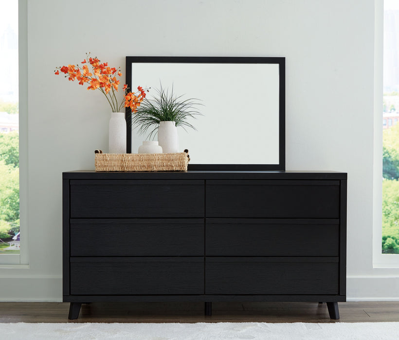 Ashley Danziar 6 Drawer Dresser and Mirror, Black Ashley Danziar 6 Drawer Dresser and Mirror, Black