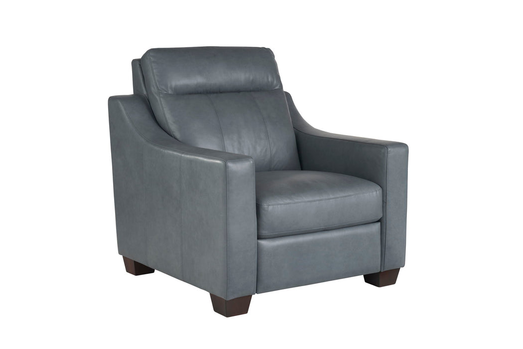 Special Order Motion Higgins Chair in Vintage Blue Gray Leather