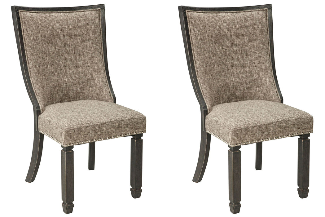 Tyler - Black / Grayish Brown - Dining Uph Side Chair  - Framed Back