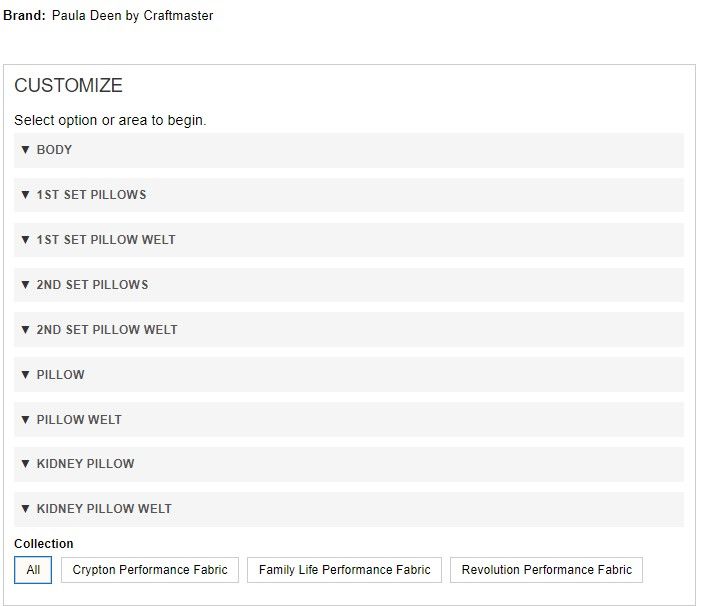 Paula Deen P983500BD Design Option Sofa