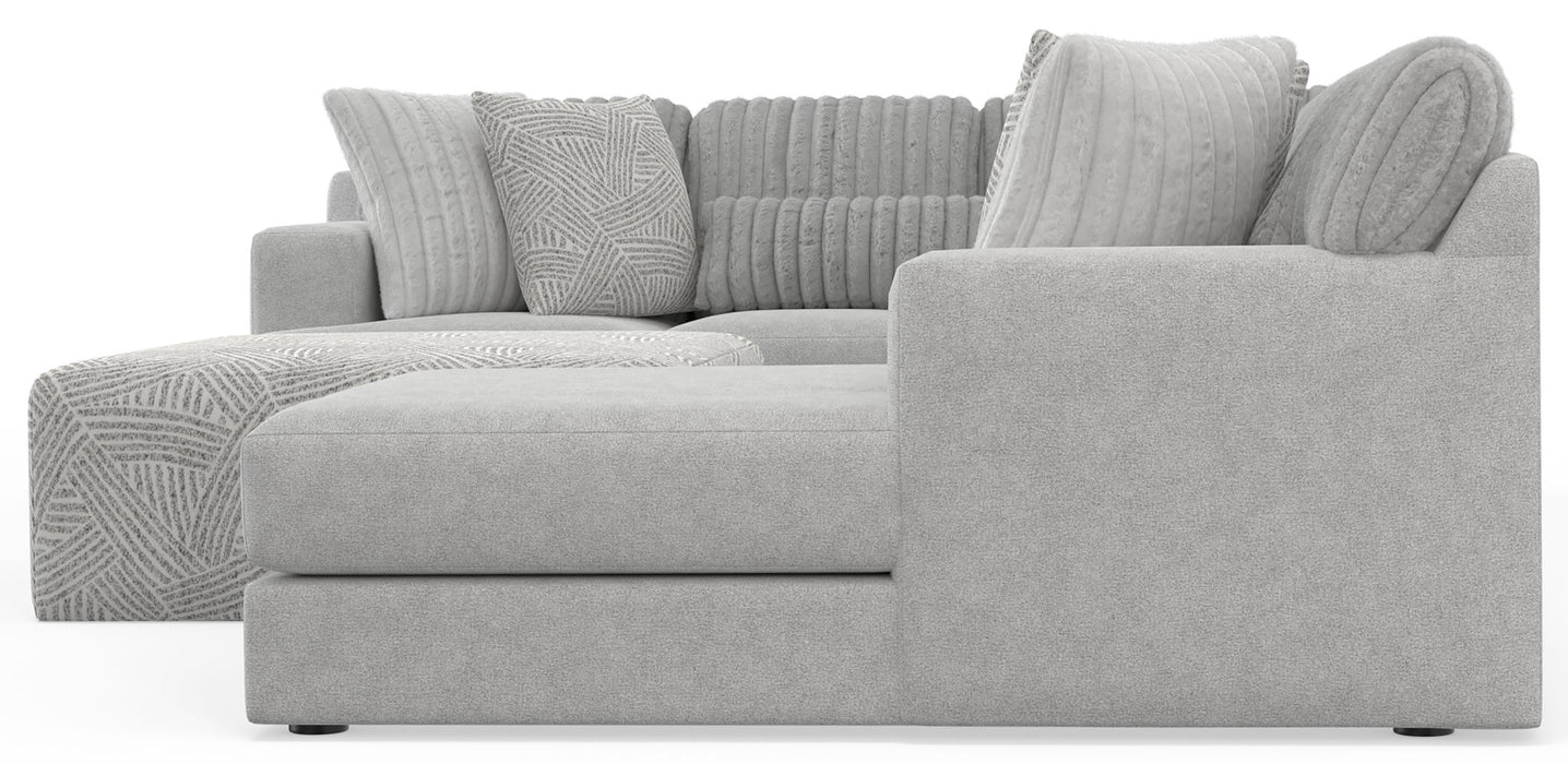 Logan - Upholstered Sectional With Comfort Coil Seating - 46" Cocktail Ottoman And Accent Pillows Included