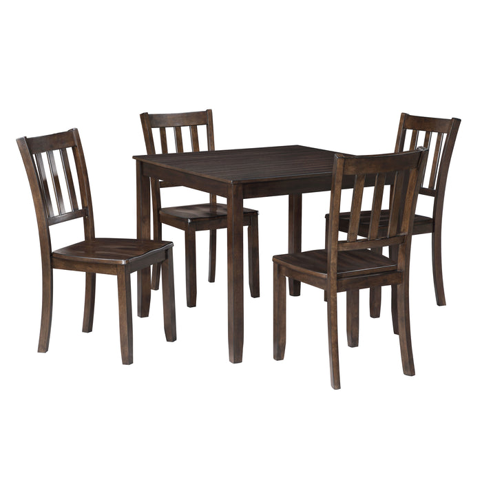 Stellan - 5 Pieces Dining Set, Table & 4 Chairs - Black Cherry