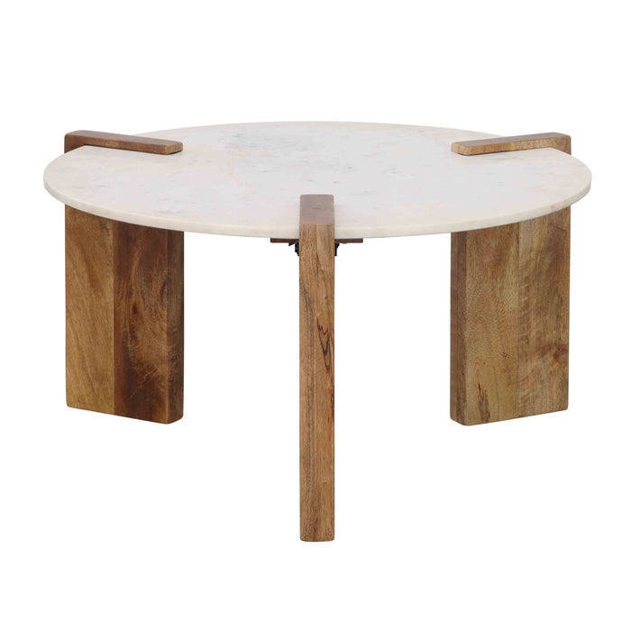 Emory - Cocktail Table - White / Natural