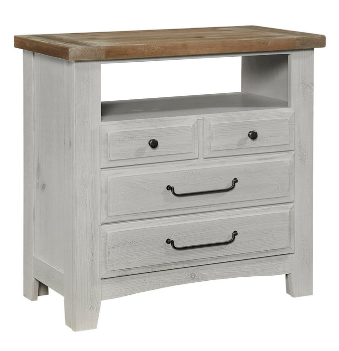 Sawmill - 4-Drawer Media Chest - Alabaster 2-Tone