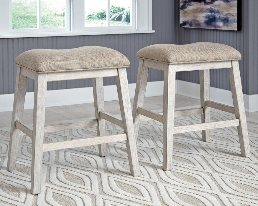 Skempton - White - Upholstered Stool