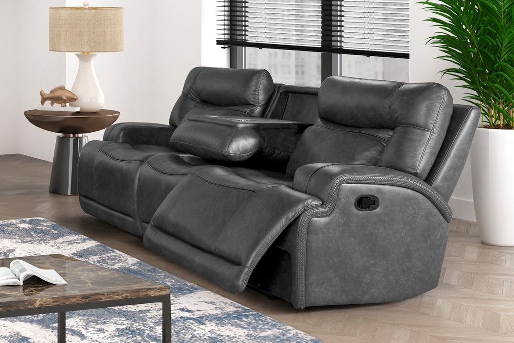 Titan - Sofa With Power Headrest & Footrest - Gray