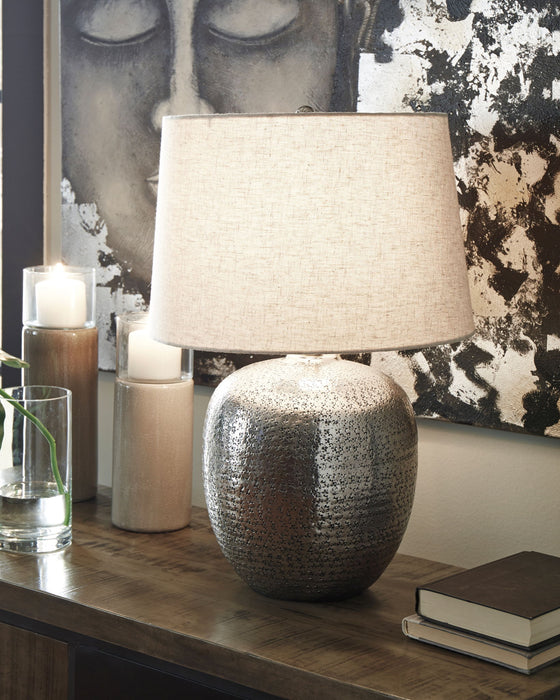 Magalie - Metal Table Lamp  - Antique Silver Finish