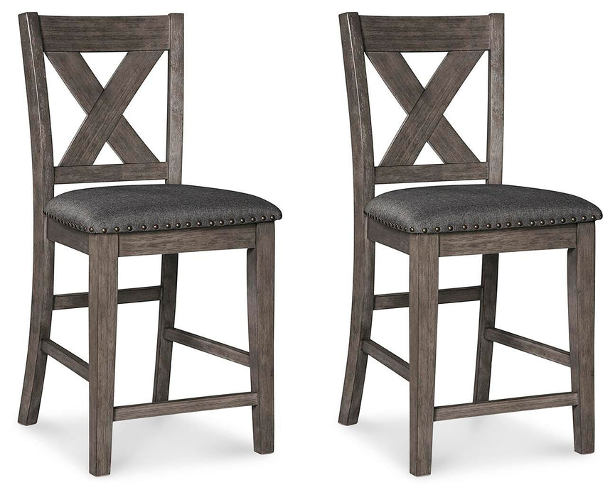 Caitbrook - Gray - Upholstered Barstool