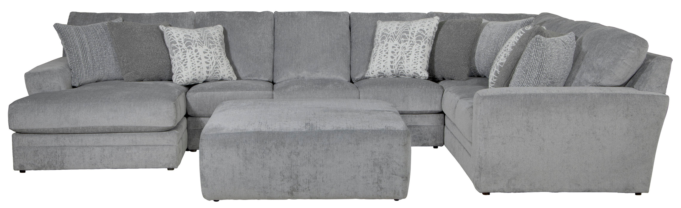 Glacier - Sectional With 9 Accent Pillows And Ottoman Set