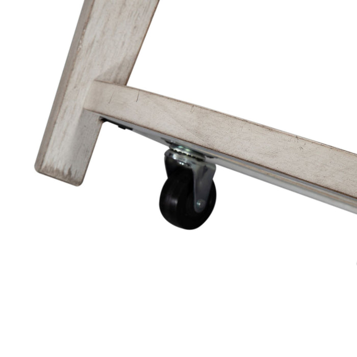 Heartland - Round Ceiling Tile Cocktail Table - Antique White / Tobacco Tops