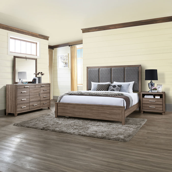 Harrisburg - 6/6 Eastern King 4 Piece Bedroom Set (Bed, Dresser, Mirror, Nightstand) - Dark Gray