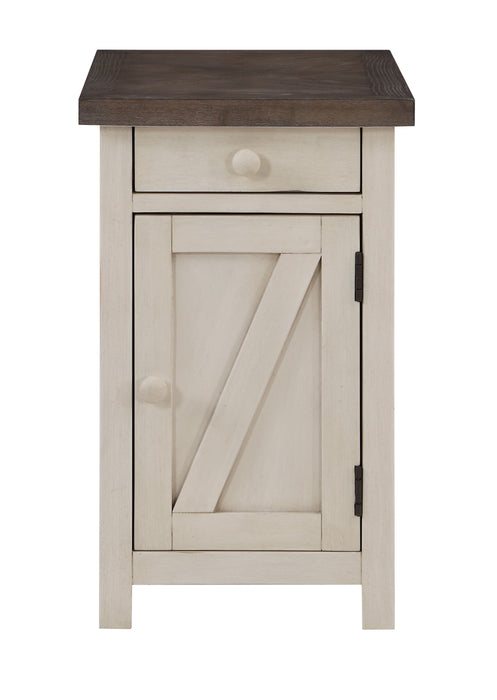 Bar Harbor II - One Drawer One Door Chairside Cabinet - Cream