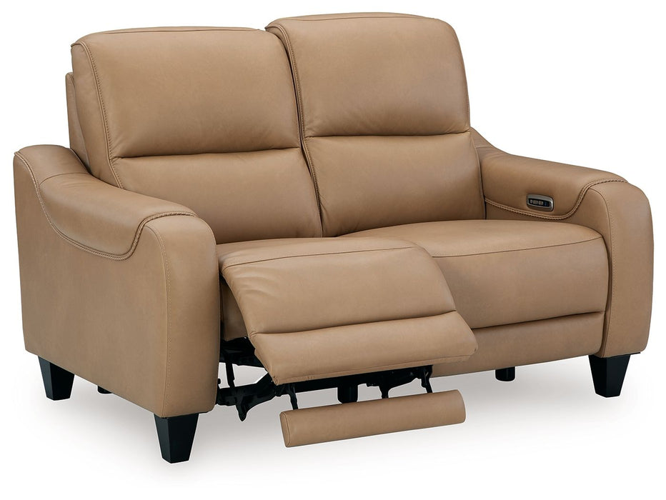Mosswell - Power Reclining Loveseat With Adj Headrest - Toffee