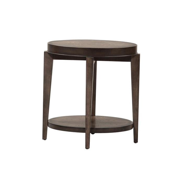 Penton - Oval Chair Side Table - Dark Brown