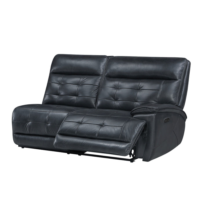 Warner - Raf Loveseat With 1 Power Fabric And Headrest - Black