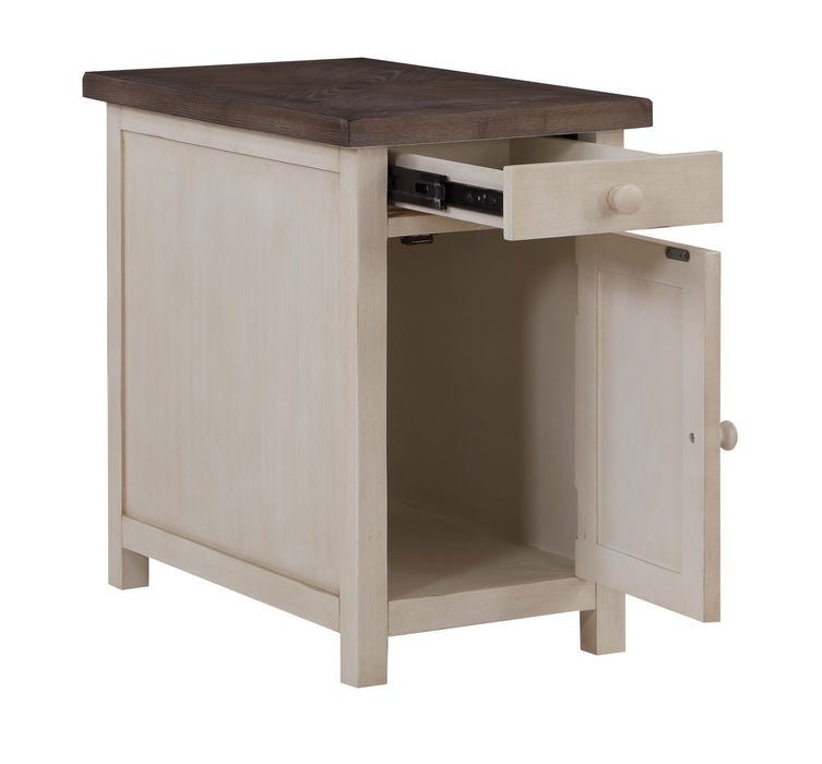 Bar Harbor II - One Drawer One Door Chairside Cabinet - Cream