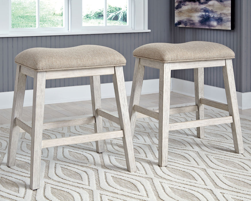 Skempton - White - Upholstered Stool