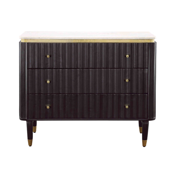 Carlyle - Three Drawer Chest - Black / Gold