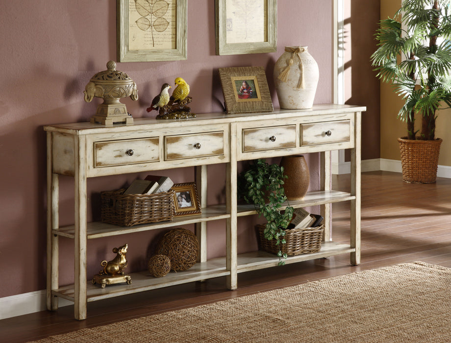 Sharyn - Four Drawer Console Table - Ada Antique White