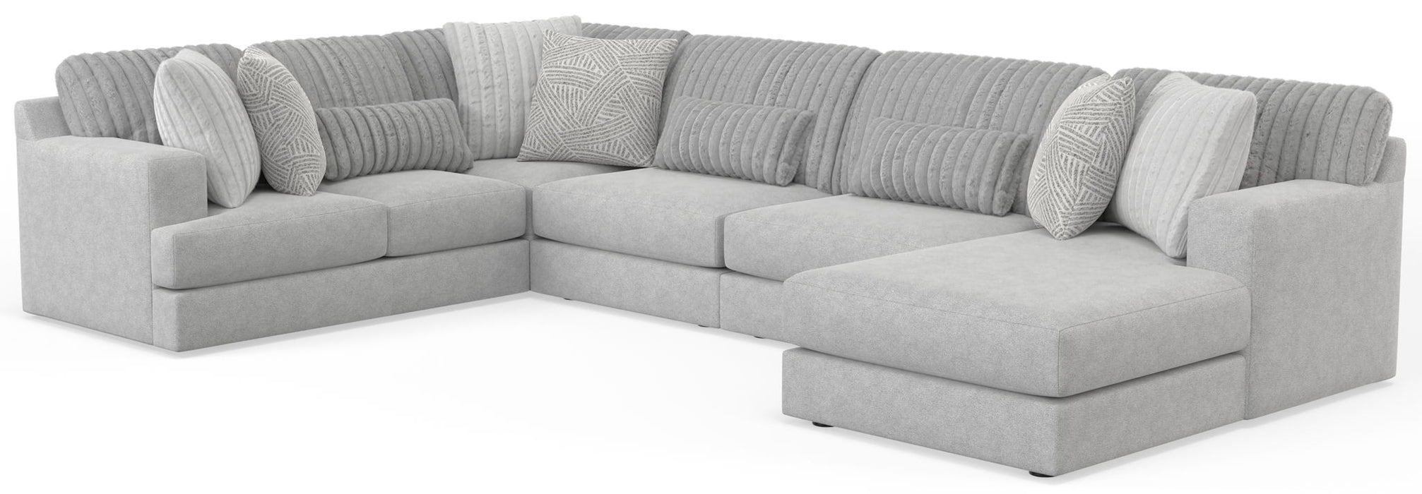 Logan - Upholstered Sectional With Comfort Coil Seating And Accent Pillows Included