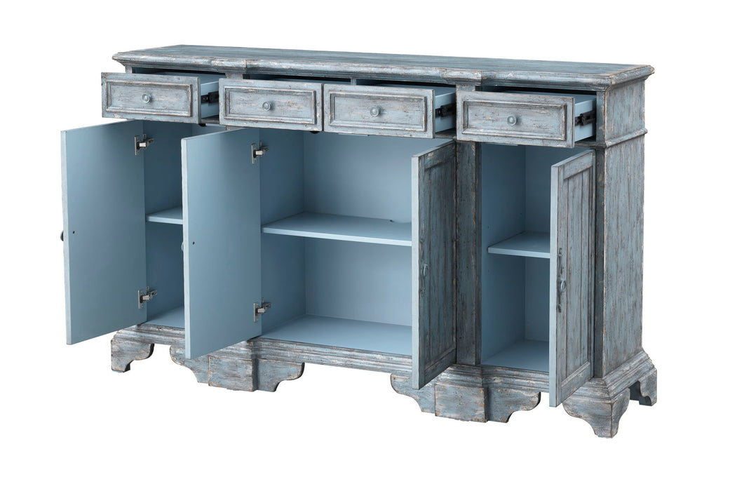 Shara - Four Drawer Four Door Credenza - Bethany Aged Blue